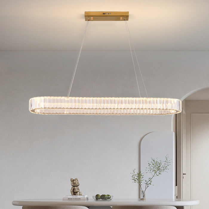 Crystal Wave Linear Pendant 100/150cm Gold/Silver