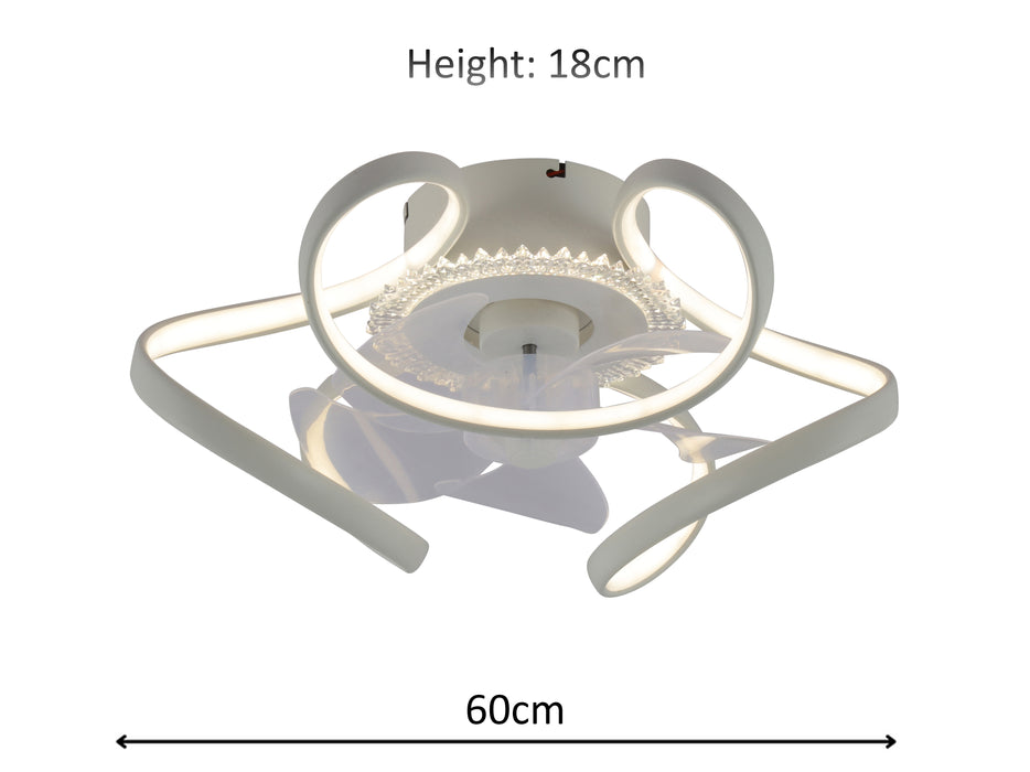 DC Ceiling Fan with Tri-Colour Dimmable LED Light